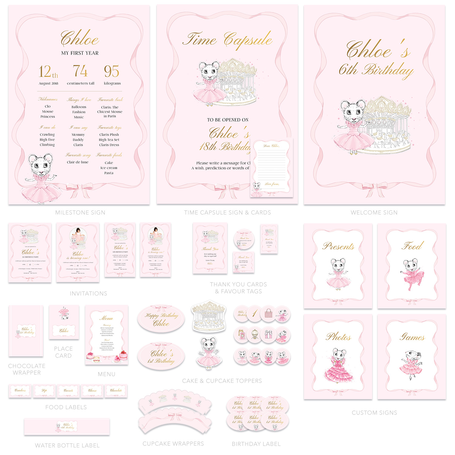 Claris First Birthday Bundle design preview
