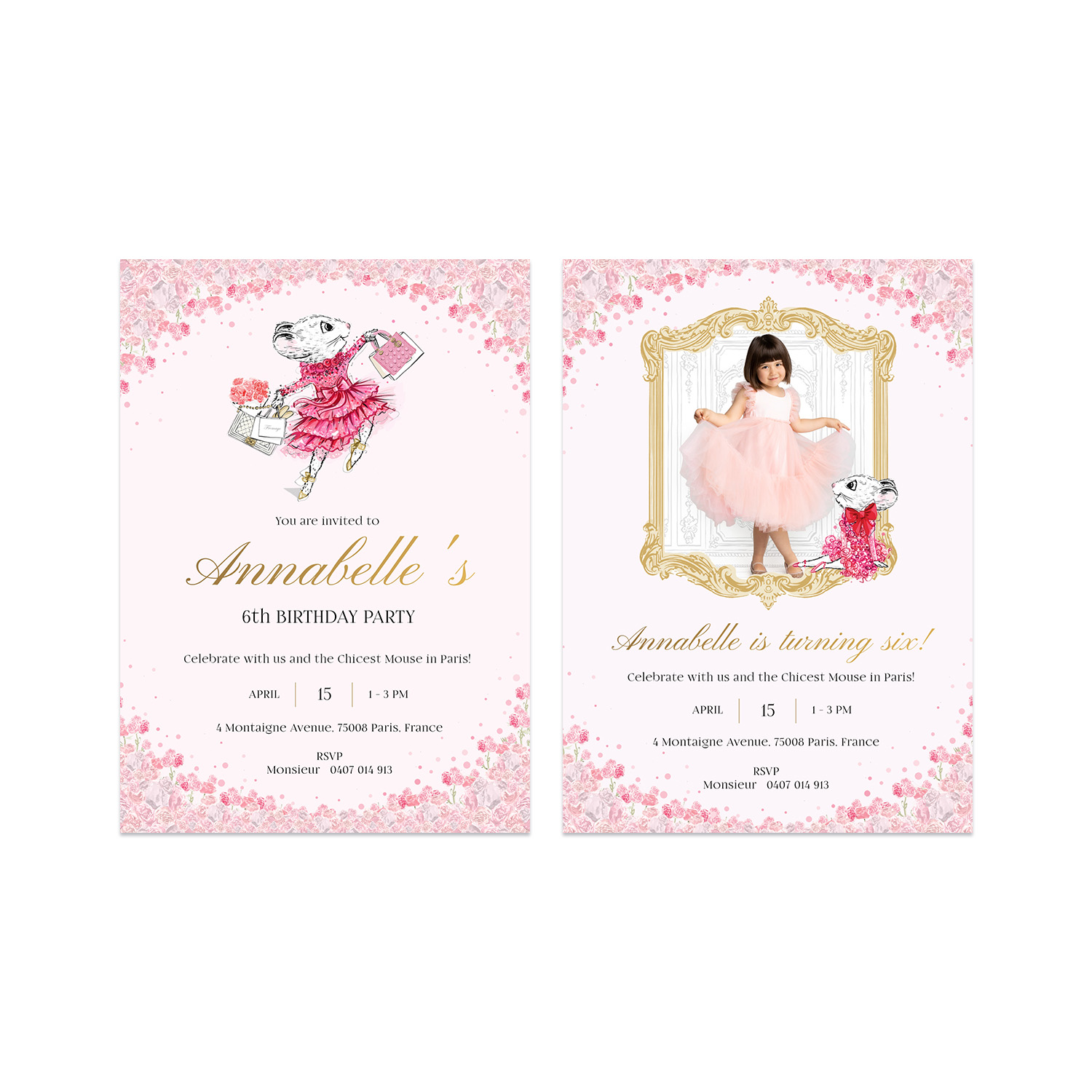 Fashion and Flowers – Invitation design preview