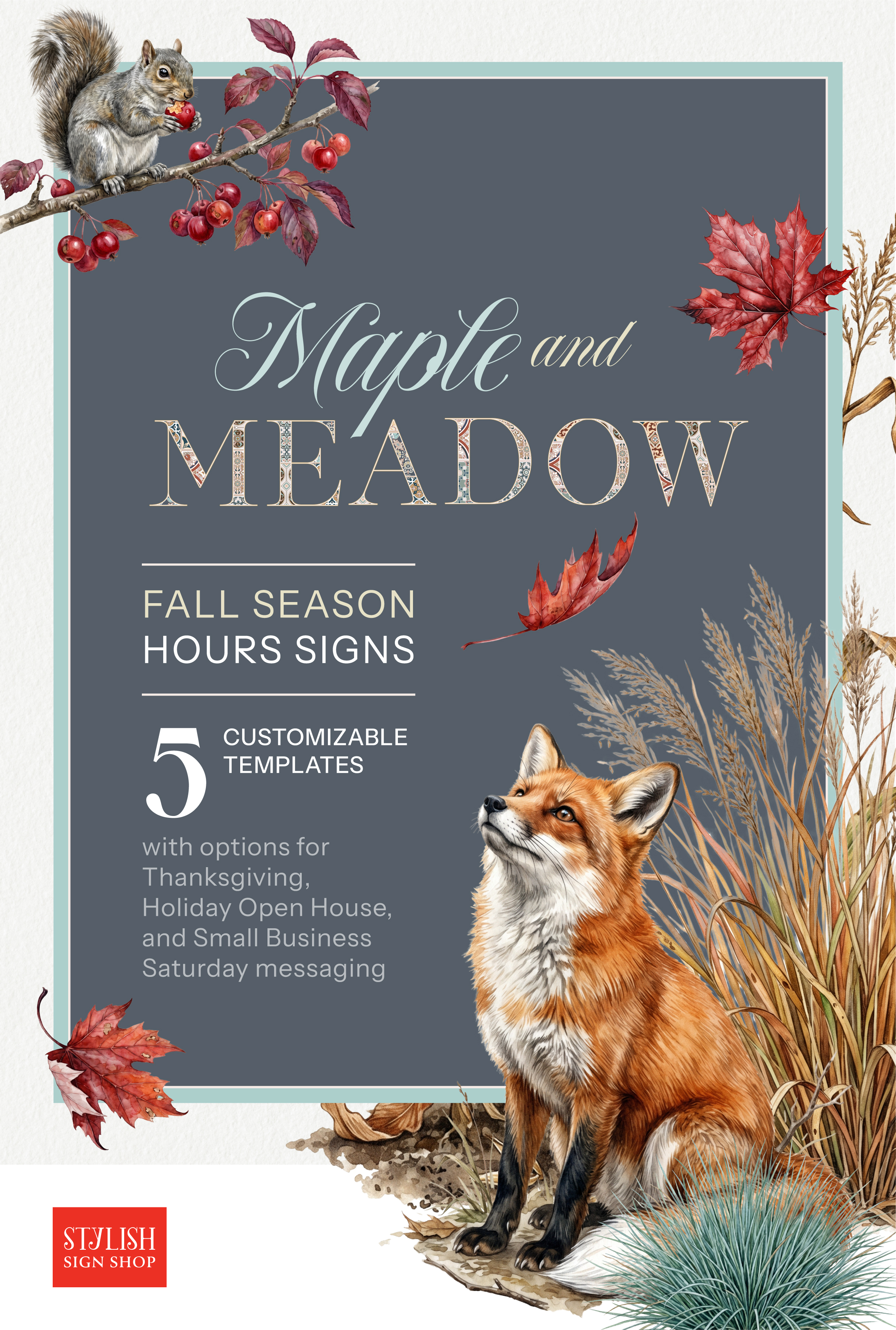 SS-0008_Maple and Meadow Fall Season Hours Signs design preview