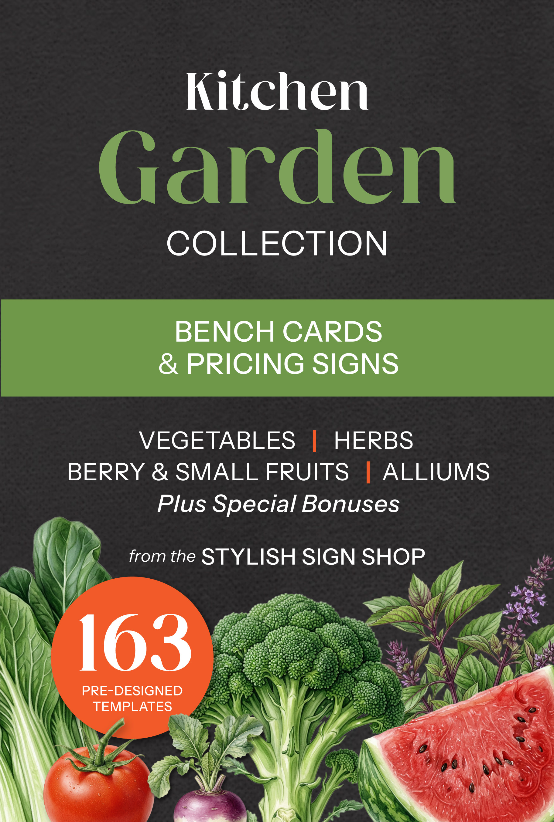 SS-0003 Kitchen Garden Collection | Bench Cards and Price Signs design preview