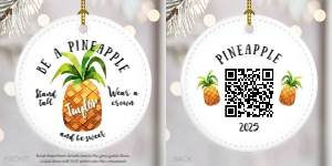 Pineapple Ornament w/QR Code: Pineapple Ornament