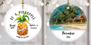 Pineapple Ornament w/Photo Backside: Pineapple Ornament