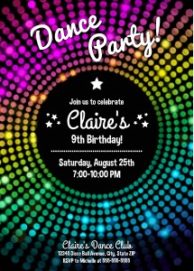 Disco Dance Party Invitation: Disco Dance Party Package