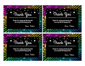 Disco Dance Thank You Cards: Disco Dance Party Package