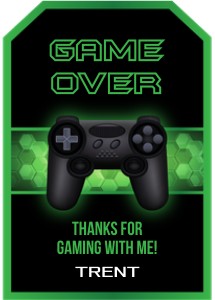Green Gaming Favor Tags: Green Gaming Tags
