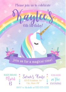 Watercolor Unicorn Invitation: Unicorn Invitation Party Pack for Birthdays & Fun Events