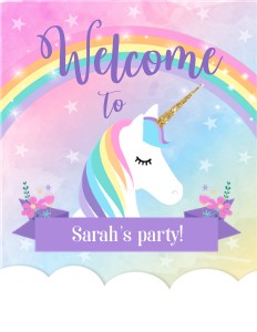Unicorn Welcome Sign: Unicorn Invitation Party Pack for Birthdays & Fun Events