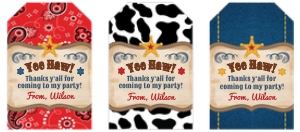 Western Favor Tags: Western Party Pack YeeHaaaa...!