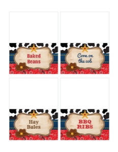 Western Tent Cards 2: Western Party Pack YeeHaaaa...!