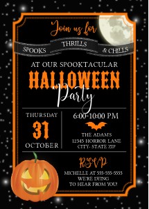 Halloween Night Invitation - 5x7: Halloween Night Invitation