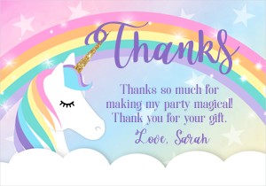 Unicorn Thank You Card: Unicorn Thank You Card