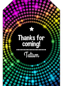 Disco Dance Favor Tags: Disco Dance Party Package