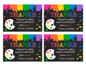 Pink Art Party Thank You Cards: Pink Art Party Pack