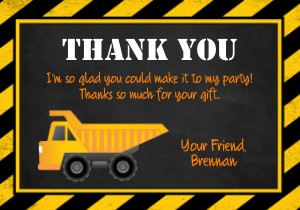 Construction Thank You Card: Construction Thank You Card