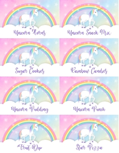 Unicorn Labels: Unicorn Party Labels