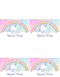 Unicorn Tent Cards: Unicorn Party Labels