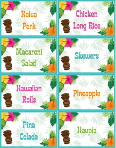 Luau Labels 2: Luau Party Labels