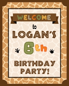 Safari Welcome Sign: Safari Cupcake Toppers