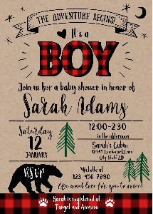 Lumberjack Baby Shower Invitation: Lumberjack Baby Shower Invitation