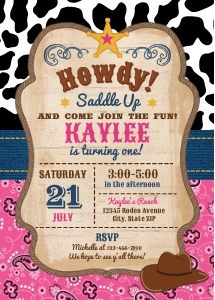 Pink Western Invitation design preview