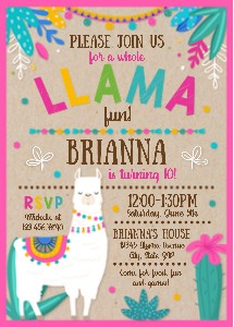 Llama Invitation design preview