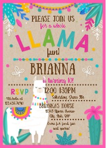 Llama Invitation - 5x7: Llama Invitation
