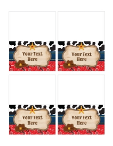 Western Tent Cards 1: Western Labels