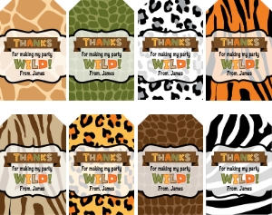 Safari Favor Tags: Safari Cupcake Toppers