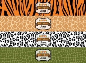 Safari Water Bottle Wrappers: Safari Water Bottle Wrappers