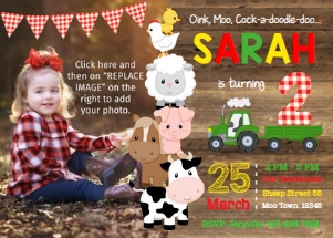 Farm Photo Invitation with Wood design preview