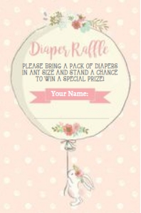 Bunny Baby Shower Diaper Raffle Cards: Bunny Thank You Cards Baby Shower 3,5 x 5
