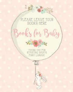 Bunny Books for Baby Sign 8 x 10: Bunny Thank You Cards Baby Shower 3,5 x 5