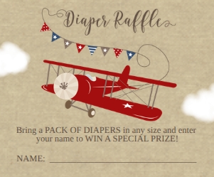 Airplane Baby Shower Diaper Raffle Tickets: Airplane Baby Shower Printable Kit