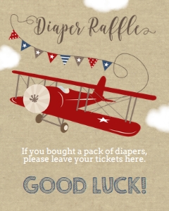 Airplane Baby Shower Diaper Raffle Sign: Airplane Baby Shower Printable Kit