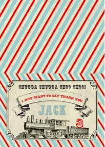 Train Thank you Card design preview