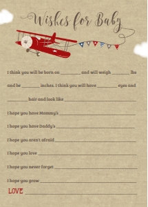 AIrplane Wishes for Baby: Airplane Baby Shower Printable Kit
