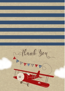 Airplane Birthday Thank you Cards 3,5 x 5: Airplane Birthday Invitation