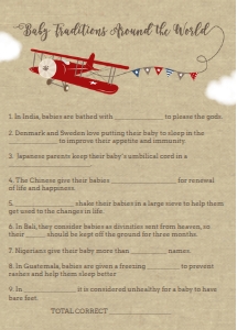Baby Traditions around the world: Airplane Baby Shower Baby Traditions Around the world