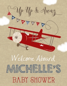 Airplane Baby Shower Welcome Sign 11 x 14: Airplane Baby Shower Printable Kit