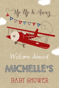 Airplane Baby Shower Welcome Sign 24 x 36: Airplane Baby Shower Printable Kit