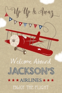 Airplane Birthday Welcome Sign 20 x 30: Airplane Birthday Invitation