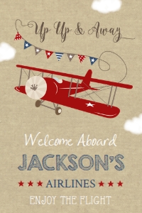 Airplane Birthday Welcome Sign 24 x 36: Airplane Birthday Invitation