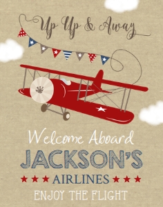 Airplane Birthday Welcome Sign 11 x 14: Airplane Birthday Invitation
