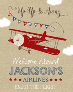 Airplane Birthday Welcome Sign 16 x 20: Airplane Birthday Invitation