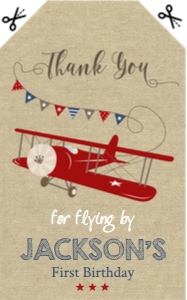 Airplane Birthday Thank You Tags: Airplane Birthday Invitation