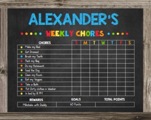 Weekly Chore Chart Black design preview