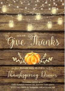 Thanksgiving Pumpkin Invitation Rustic design preview