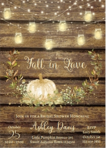 Pumpkin Bridal Shower Invitation Light design preview