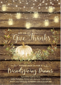 Friendsgiving Light Pumpkin Invitation design preview