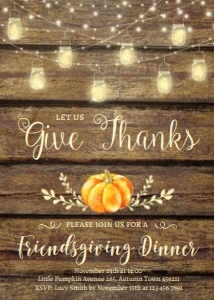 Friendsgiving Rustic Pumpkin Invitation design preview